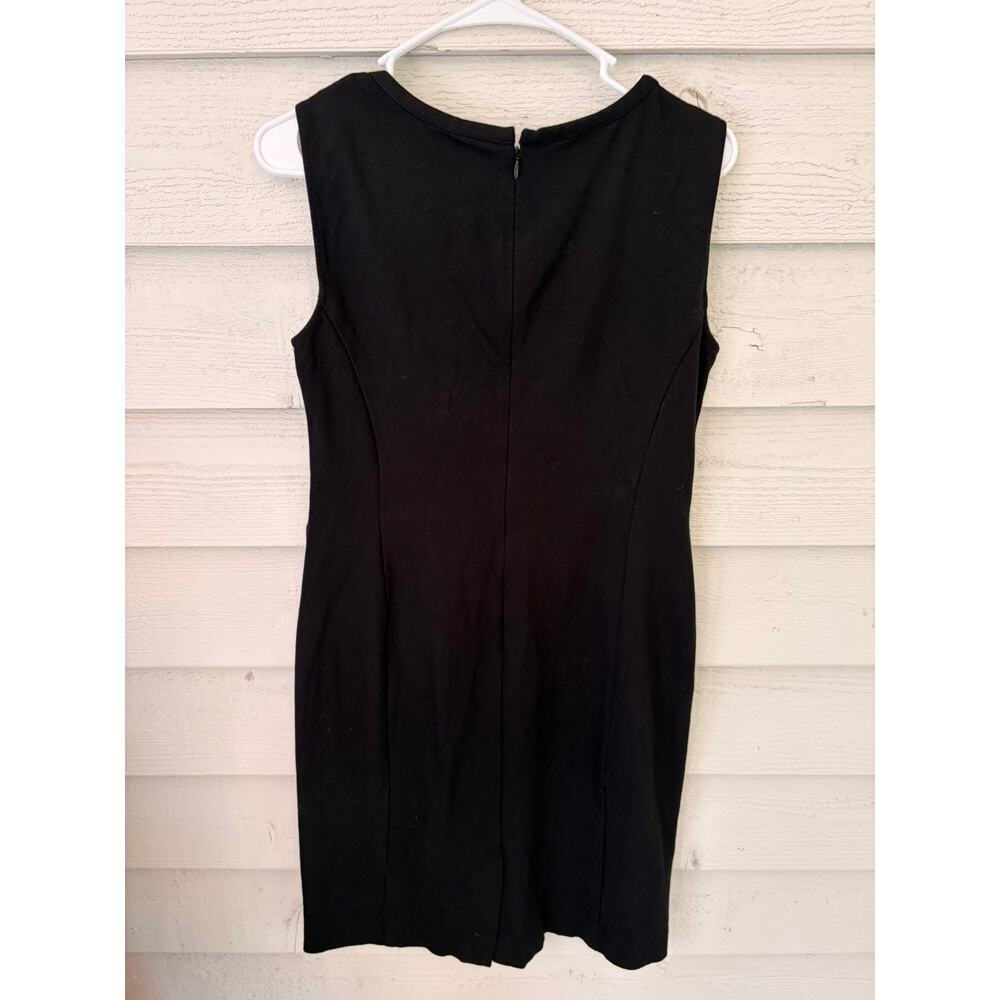 Talbots Black Sheath Dress Size 10 Classic Career Office Midi - Picture 4 of 4
